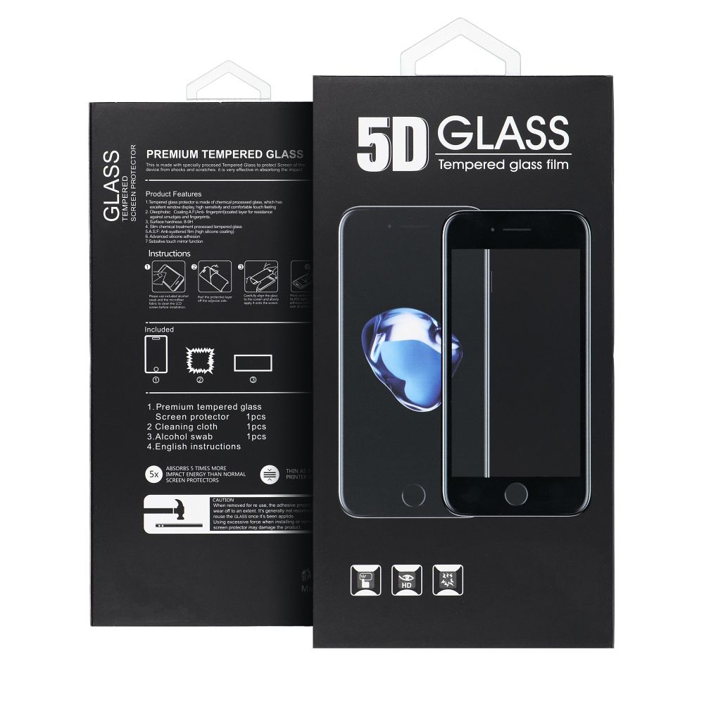 5D celolepiace tvrdené sklo - Apple iPhone 16 čierne