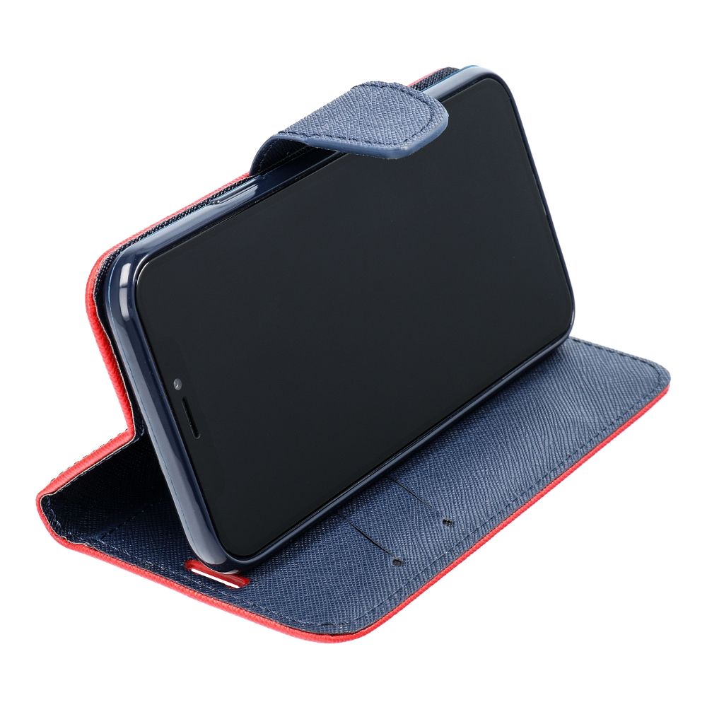 FANCY knižkové puzdro na Apple iPhone 16 Plus červené / tmavomodré