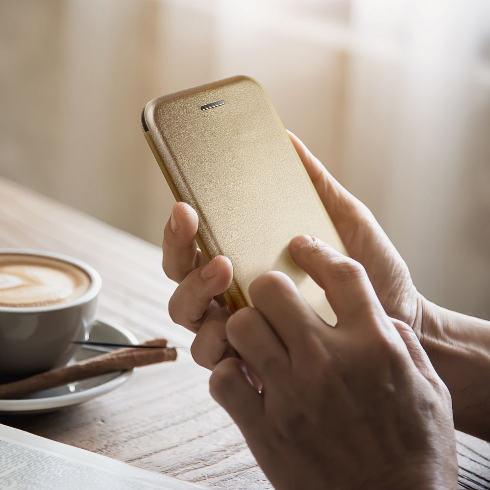 Knižkové puzdro ELEGANCE pre Samsung Galaxy S25 zlaté