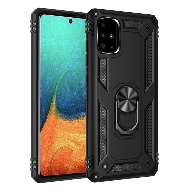 RING ARMOR Tvrdený kryt pre Samsung Galaxy A71 - čierny