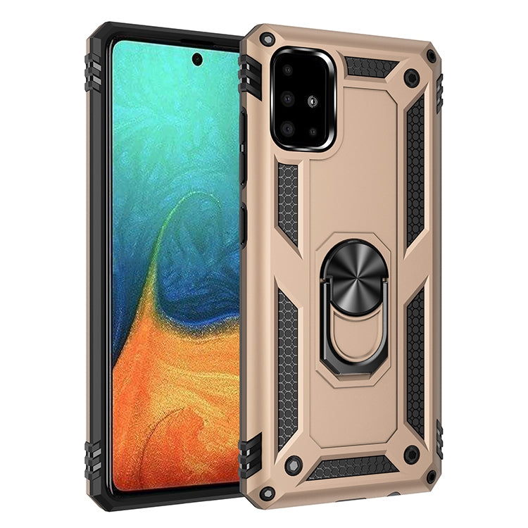 RING ARMOR Tvrdený kryt pre Samsung Galaxy A71 - zlatý