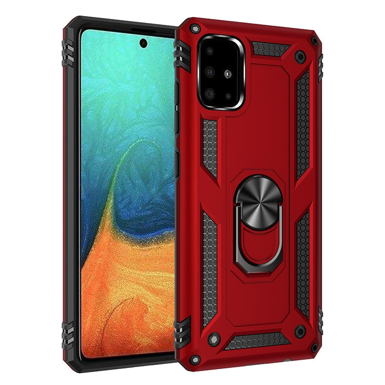 RING ARMOR Tvrdený kryt pre Samsung Galaxy A71 - červený