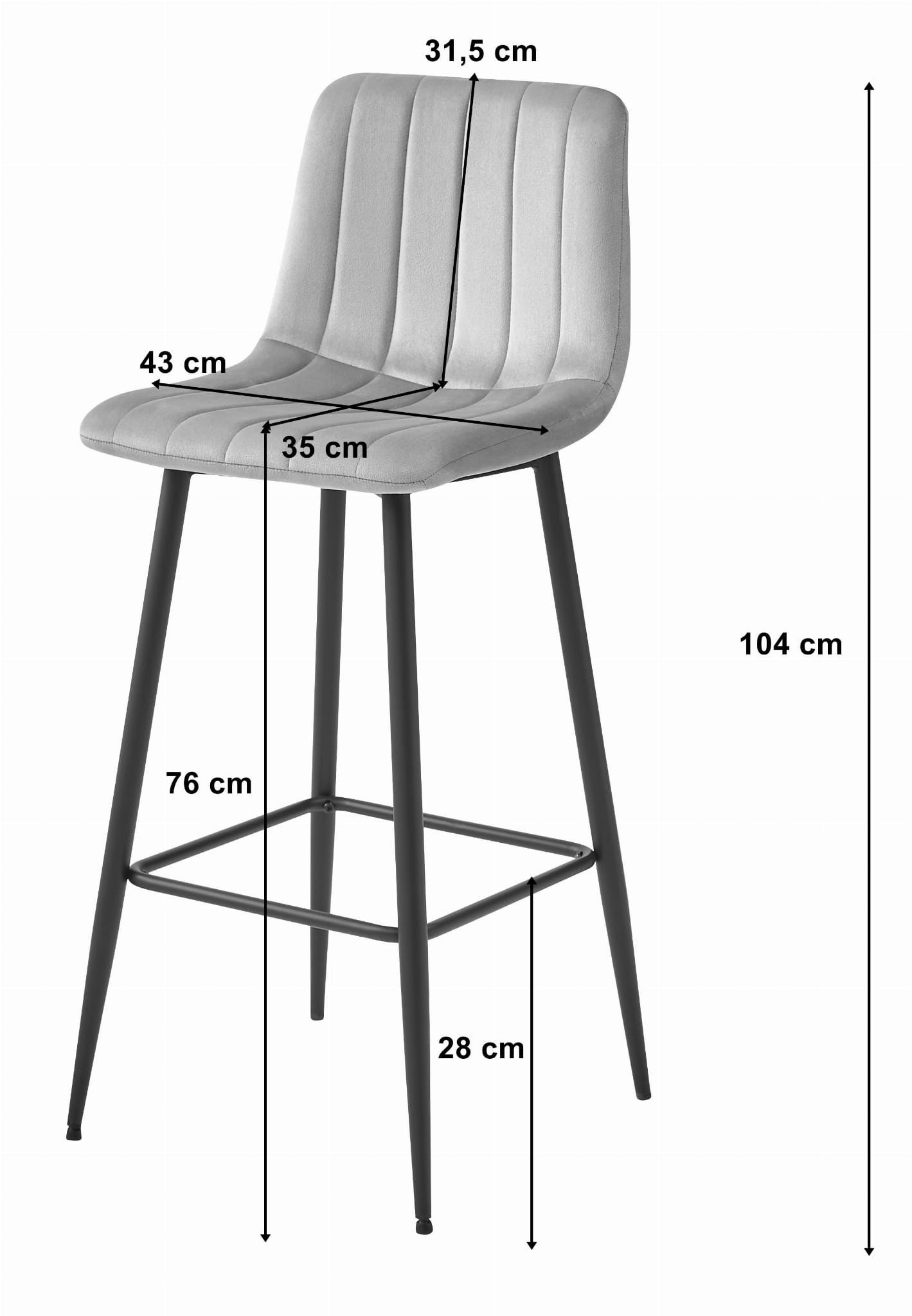 Tabuľka POZZA - tmavomodrý zamat / čierne nohy x 4