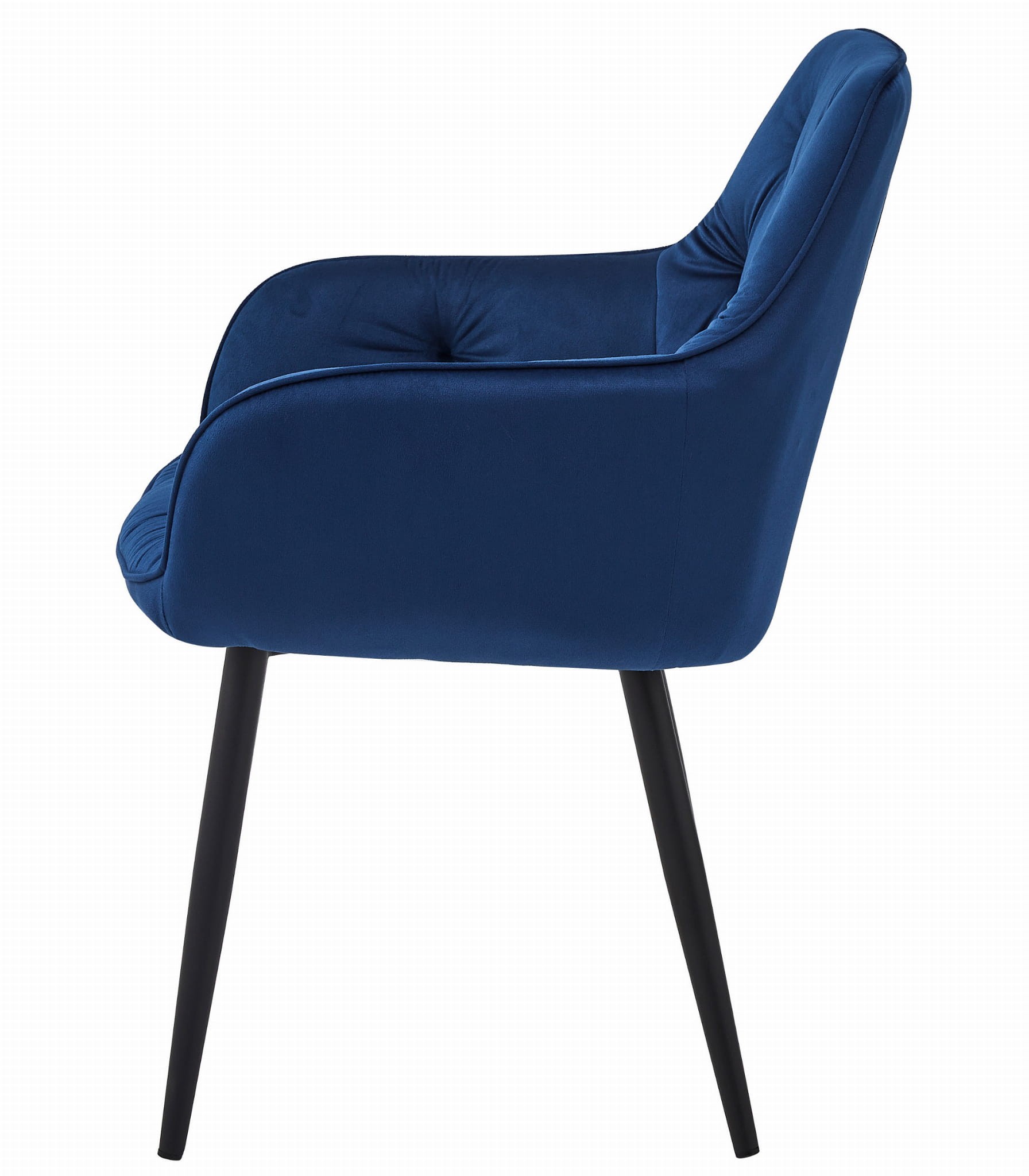 Stolička JORK - tmavomodrý zamat / čierne nohy x 2