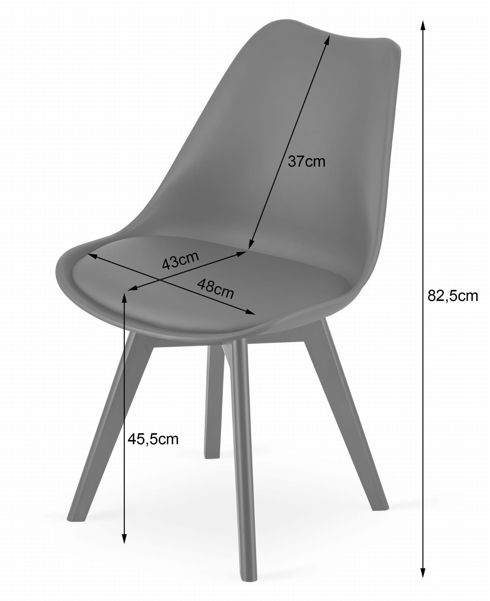 Stolička MARK - tmavobéžová / béžové nohy x 4