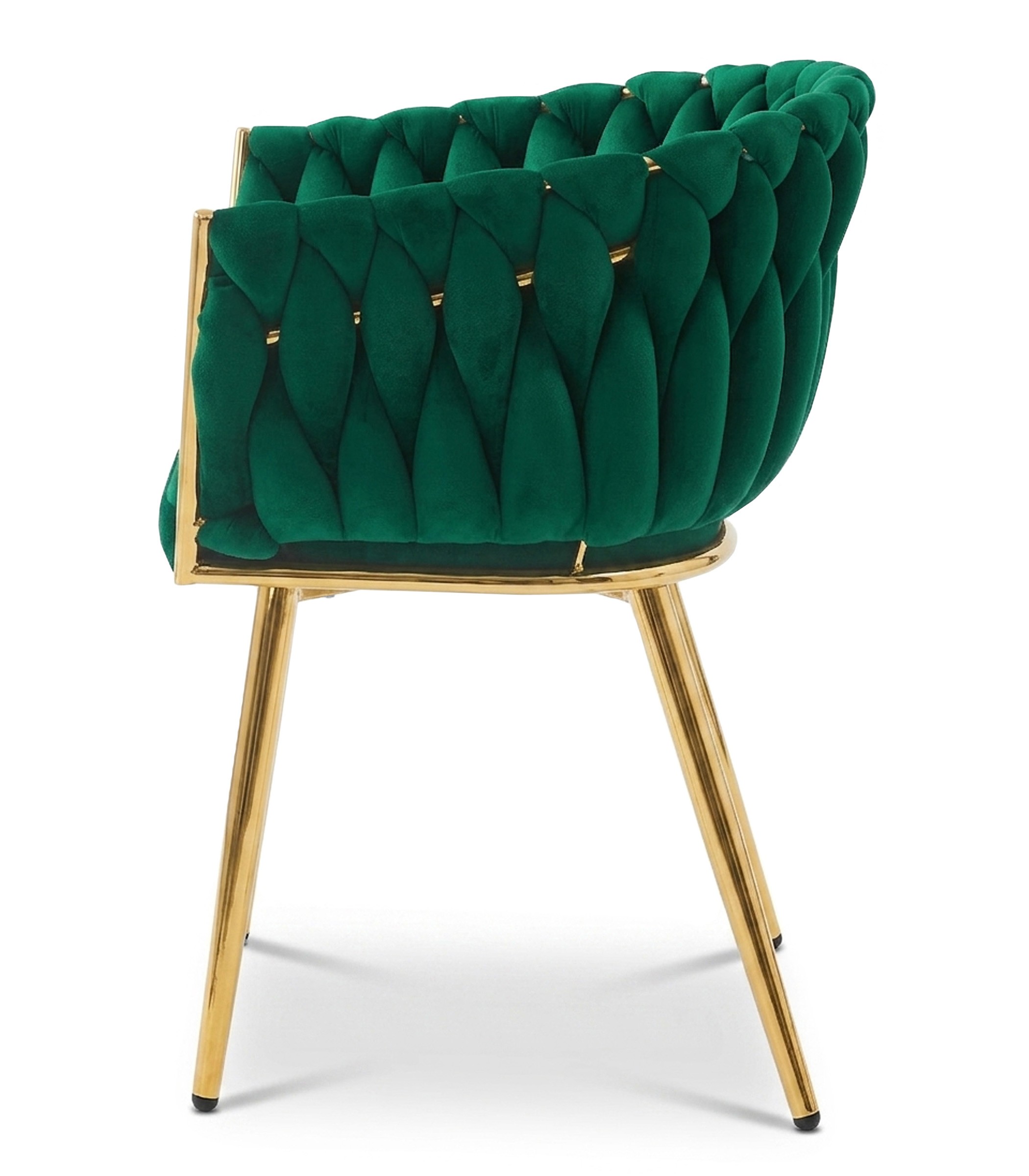 Stolička ORION - zelený zamat / zlaté nohy x 2