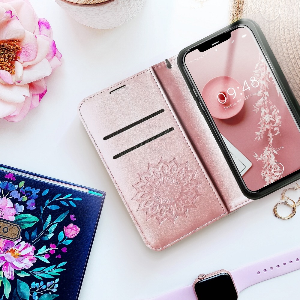 9D SKLO + PÚZDRO 2v1 pre Samsung Galaxy A52 / A52 5G / A52s mandala ružové