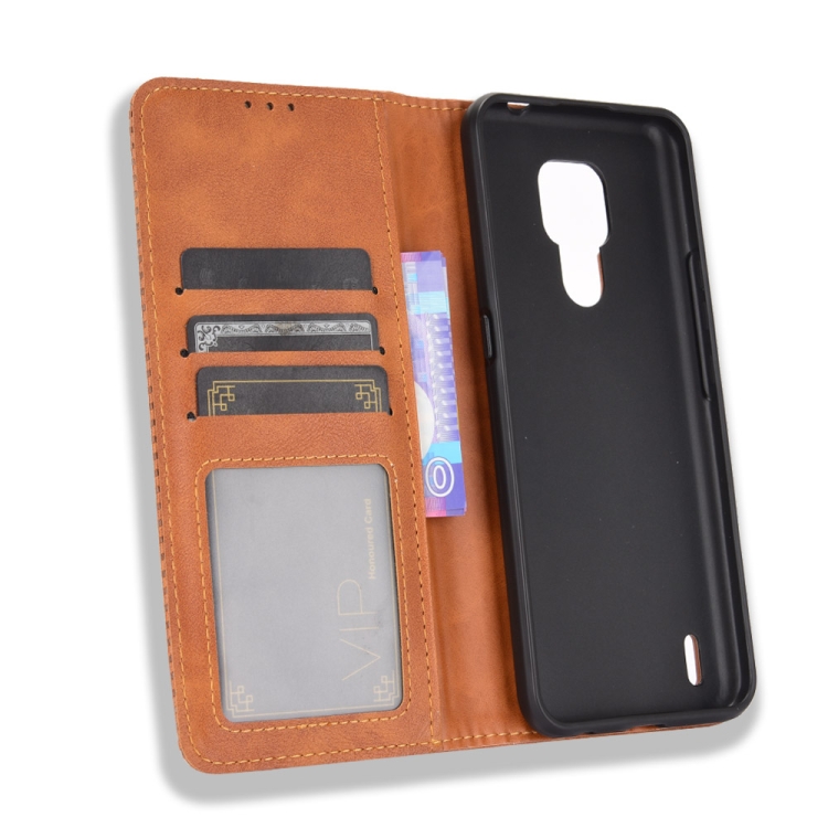 9D SKLO + PUZDRO 2v1 pre Motorola E7 - Knížkove puzdro Retro hnedé