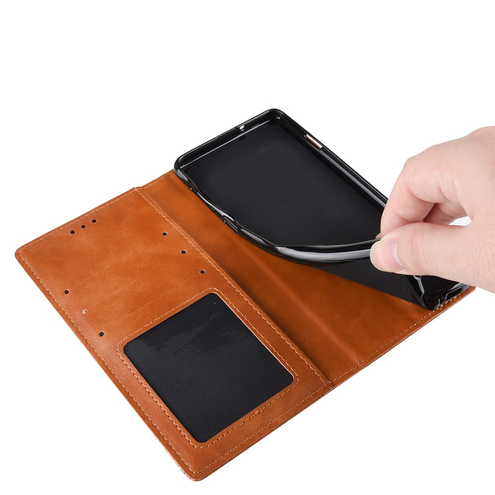 Knižkové púzdro Retro pre Motorola Moto E7 čierne