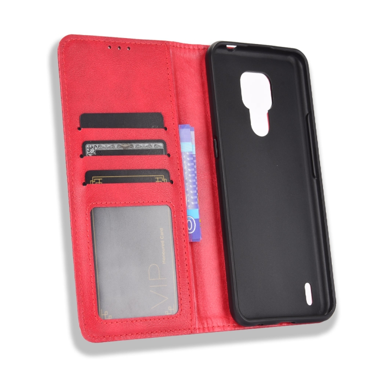Knižkové púzdro Retro pre Motorola Moto E7 červené