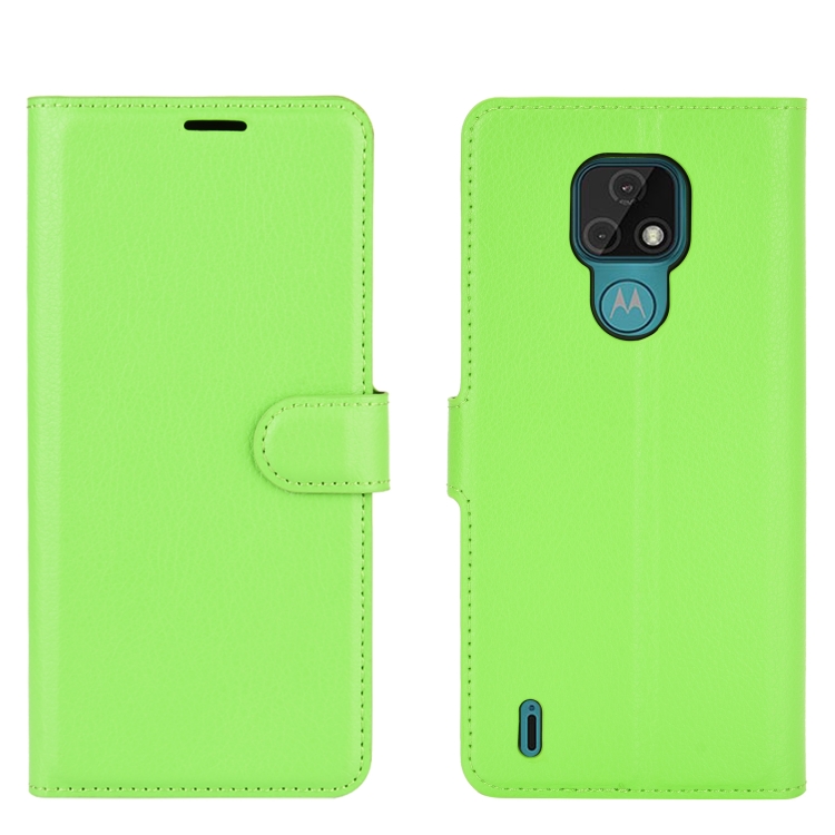 9D SKLO + PUZDRO 2v1 pre Motorola E7 - Knížkove puzdro Litchi zelené