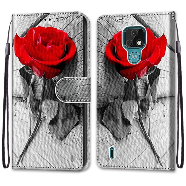 9D SKLO + PUZDRO 2v1 pre Motorola E7 - Knížkove puzdro Art ruža