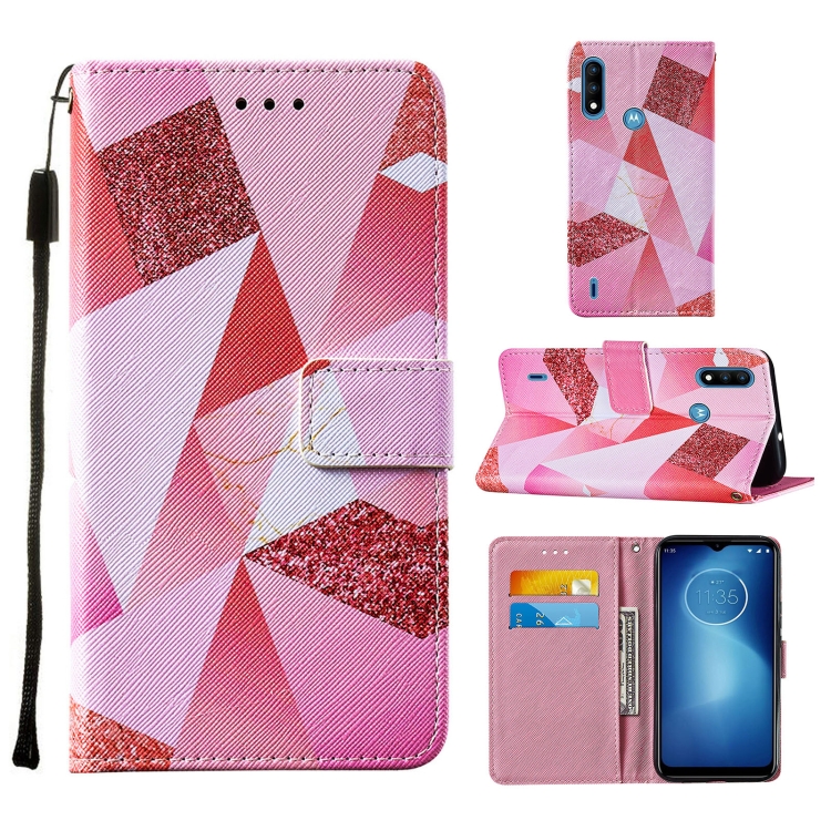 9D SKLO + PÚZDRO 2v1 pre Motorola Moto E7 Power - Knížkove puzdro ART marble