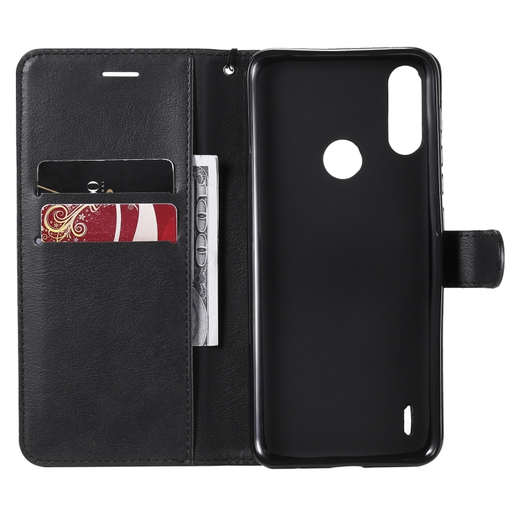 Knížkove puzdro Solid pre Motorola Moto E7 Power - čierne