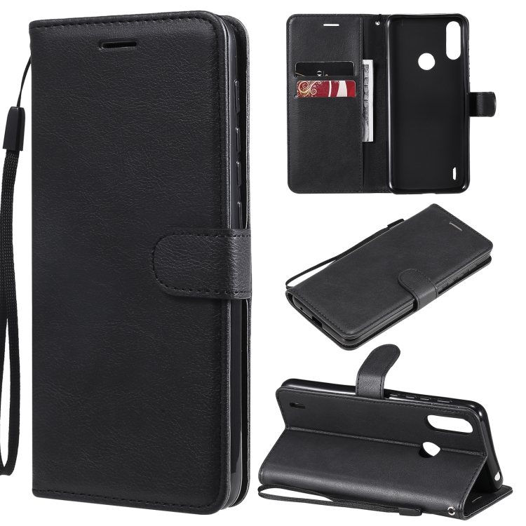 Knížkove puzdro Solid pre Motorola Moto E7 Power - čierne