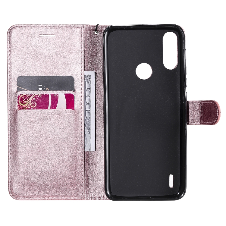 Knížkove puzdro Solid pre Motorola Moto E7 Power - ružové