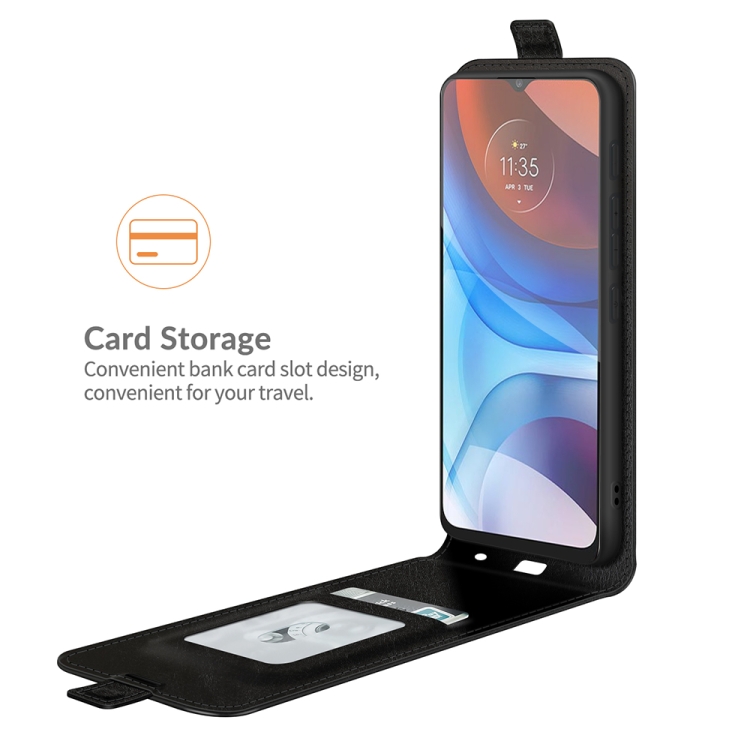 Vyklapacie puzdro pre Motorola Moto E7 Power - čierne