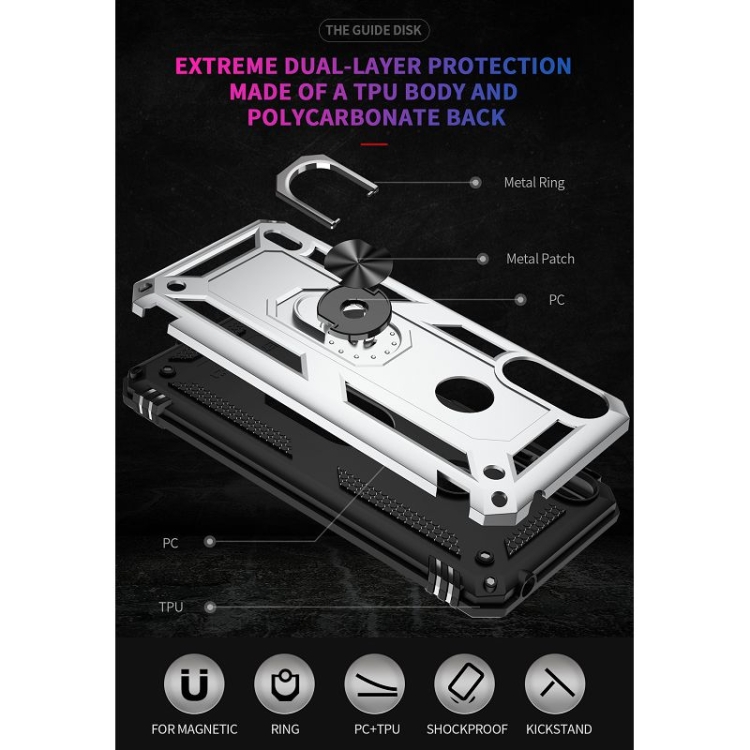 9D SKLO + PÚZDRO 2v1 pre Motorola Moto E7 Power - Tvrdené Ring Armor sivé