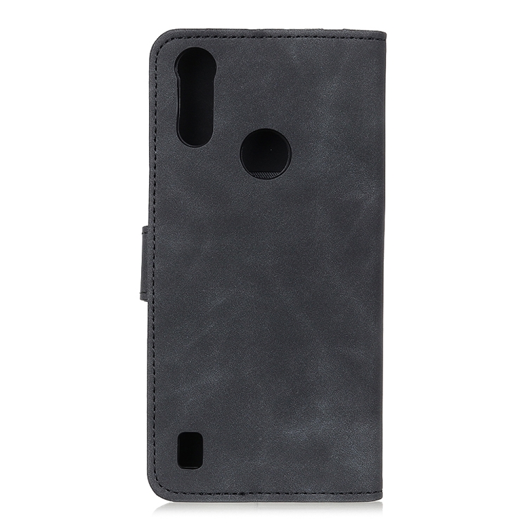 9D SKLO + PÚZDRO pre Motorola Moto E7 Power - Peňaženkové puzdro retro čierne