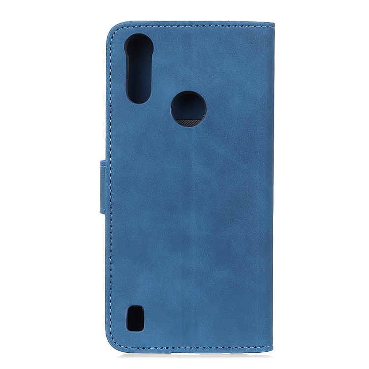 9D SKLO + PÚZDRO pre Motorola Moto E7 Power - Peňaženkové puzdro retro modré