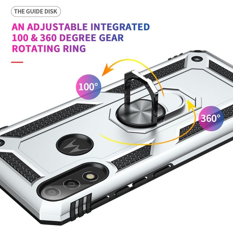 Tvrdený kryt pre Motorola Moto E7 Power - Ring Armor sivé