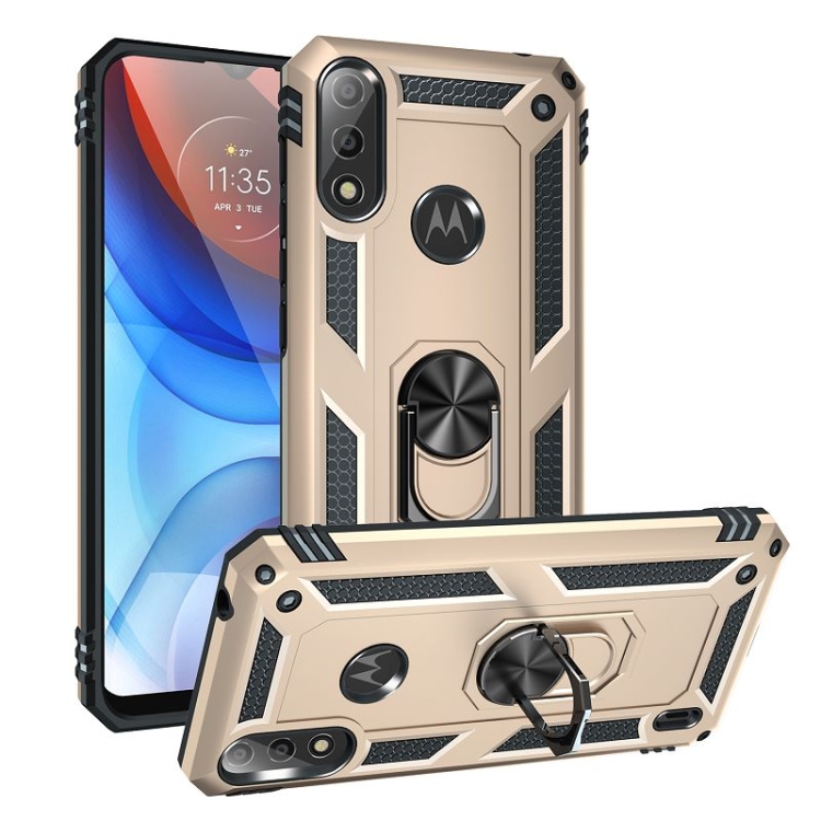 Tvrdený kryt pre Motorola Moto E7 Power - Ring Armor zlaté