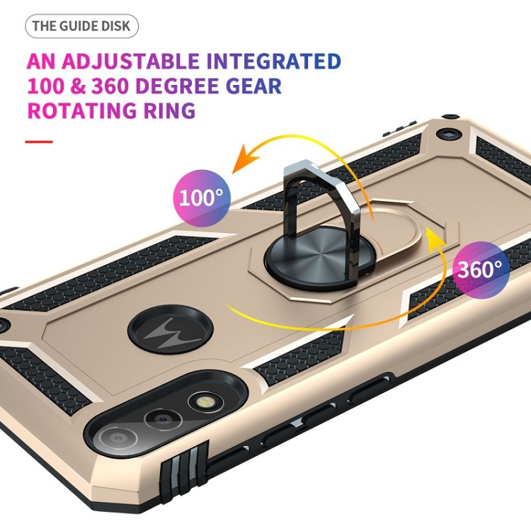 Tvrdený kryt pre Motorola Moto E7 Power - Ring Armor zlaté