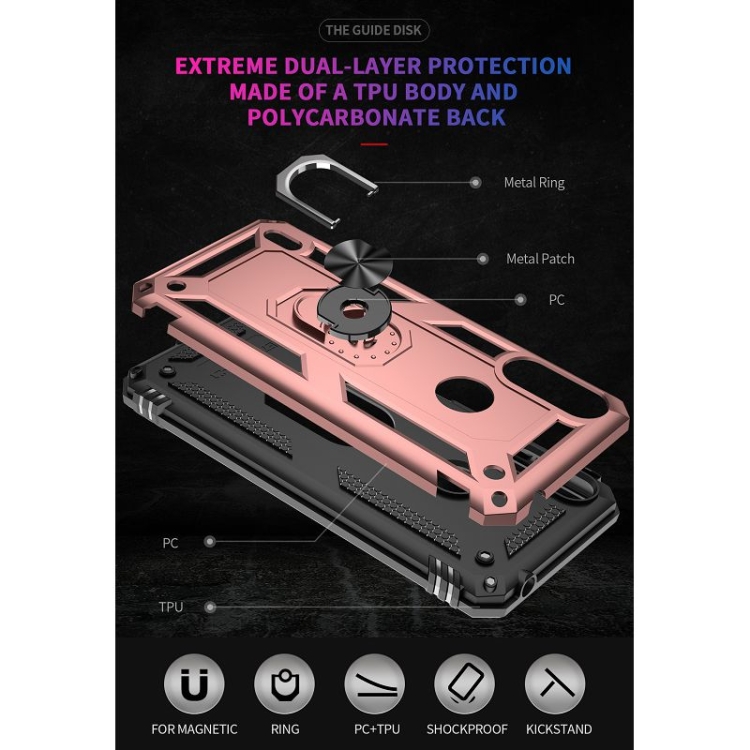 Tvrdený kryt pre Motorola Moto E7 Power - Ring Armor ružové