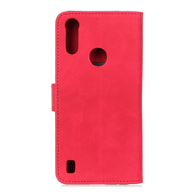 Peňaženkové puzdro retro pre Motorola Moto E7 Power - červené