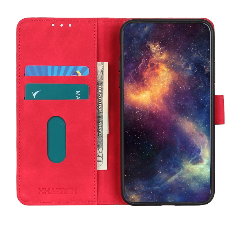 Peňaženkové puzdro retro pre Motorola Moto E7 Power - červené