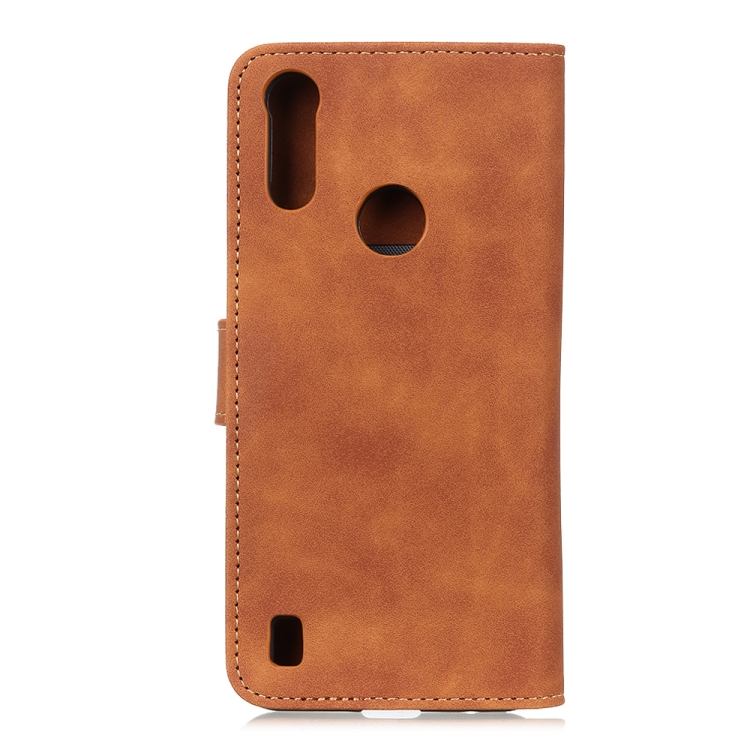 Peňaženkové puzdro retro pre Motorola Moto E7 Power - hnedé