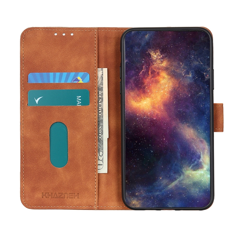 Peňaženkové puzdro retro pre Motorola Moto E7 Power - hnedé