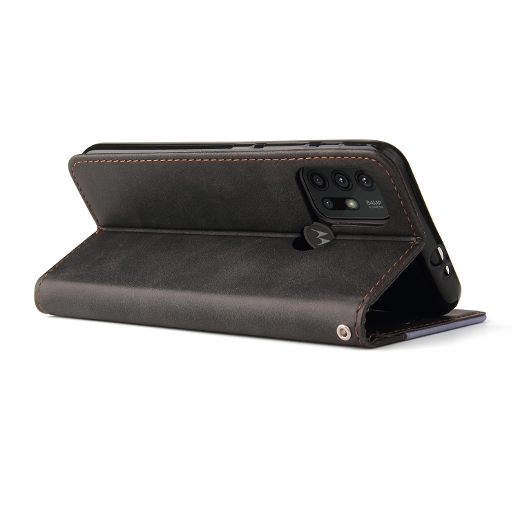 9D SKLO + PÚZDRO 2v1 pre Motorola Moto G10 / G20 / G30 - Knižkové Business sivé
