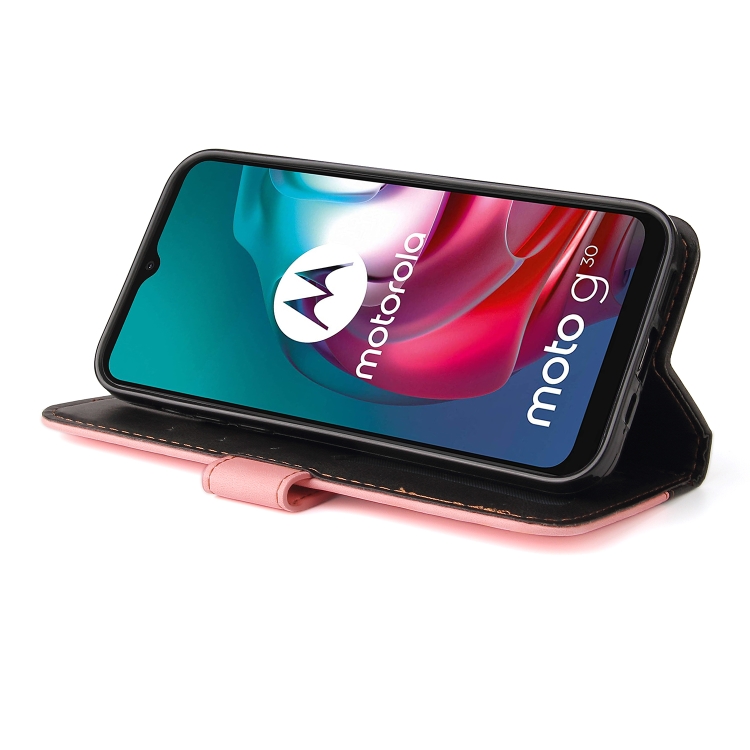 9D SKLO + PÚZDRO 2v1 pre Motorola Moto G10 / G20 / G30 - Knižkové Business pink
