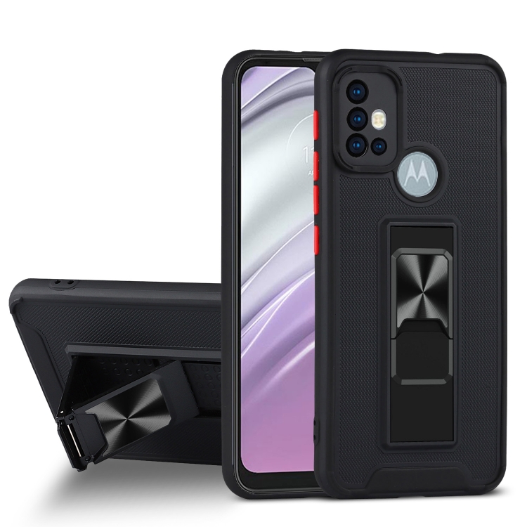 9D SKLO + PUZDRO 2v1 pre Motorola Moto G10 / G20 / G30 - Ring Armor čierne