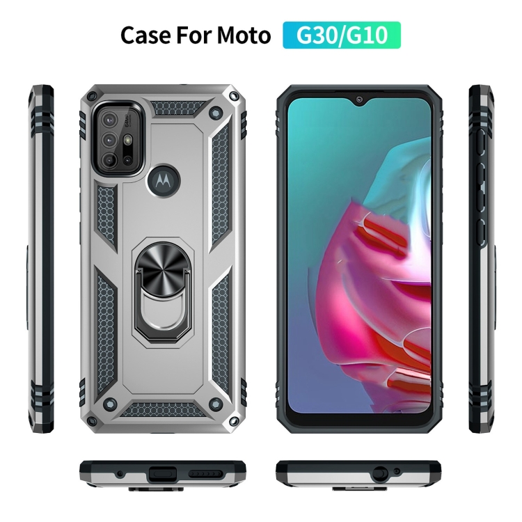 Tvrdený kryt pre Motorola Moto G10 / G20 / G30 - Ring Armor sivý