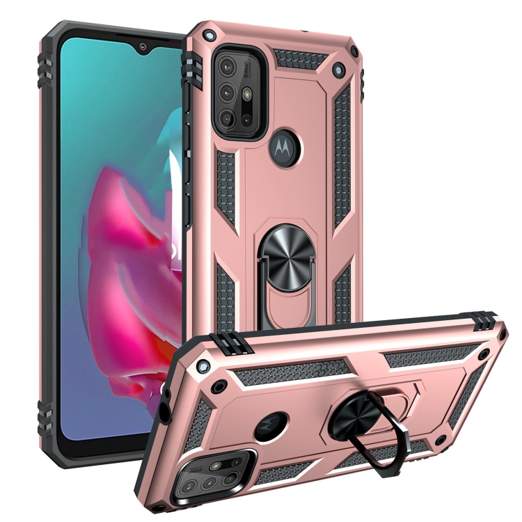 Tvrdený kryt pre Motorola Moto G10 / G20 / G30 - Ring Armor ružový