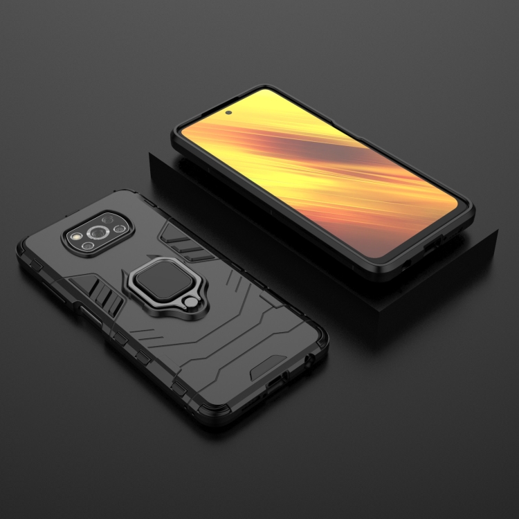 9D SKLO + PÚZDRO 2v1 pre Xiaomi Poco X3 NFC / X3 Pro - Ring Armor čierne
