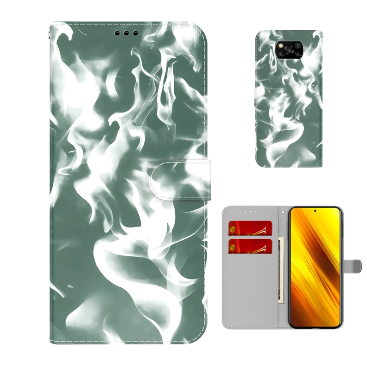 Knížkové puzdro Pattern na Xiaomi Poco X3 NFC / X3 Pro - zelené