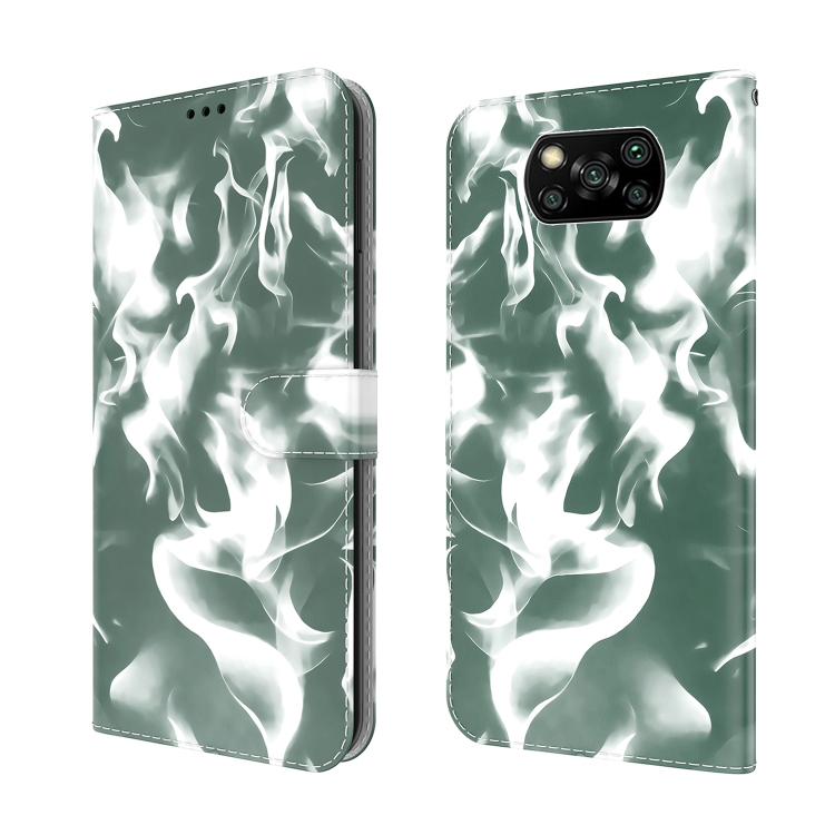 Knížkové puzdro Pattern na Xiaomi Poco X3 NFC / X3 Pro - zelené