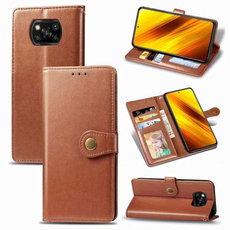 Knížkové puzdro Solid na Xiaomi Poco X3 NFC / X3 Pro - hnedé