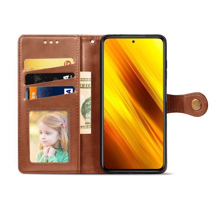 Knížkové puzdro Solid na Xiaomi Poco X3 NFC / X3 Pro - hnedé