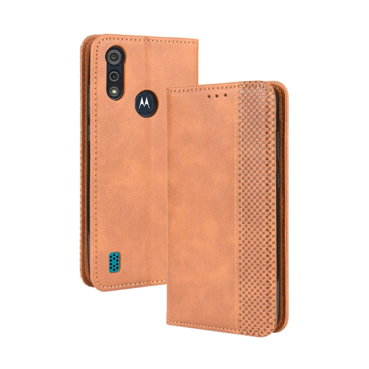 9D SKLO + PUZDRO 2v1 pre Motorola Moto E6i / E6s - Knižkové Retro hnedé