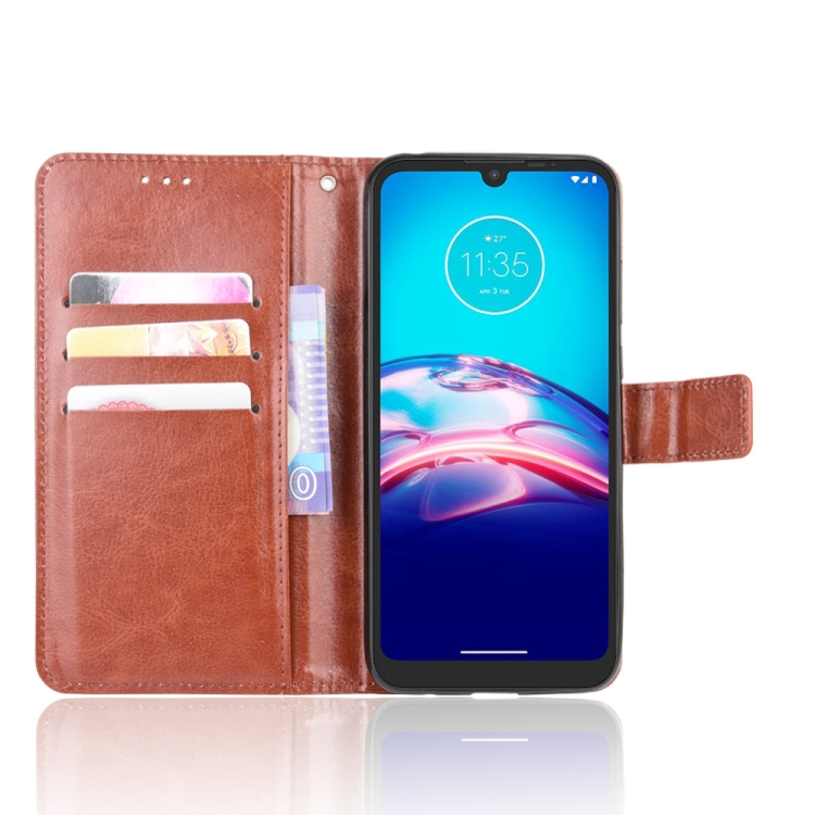 Knižkové puzdro Solid pre Motorola Moto E6i / E6s - hnedé