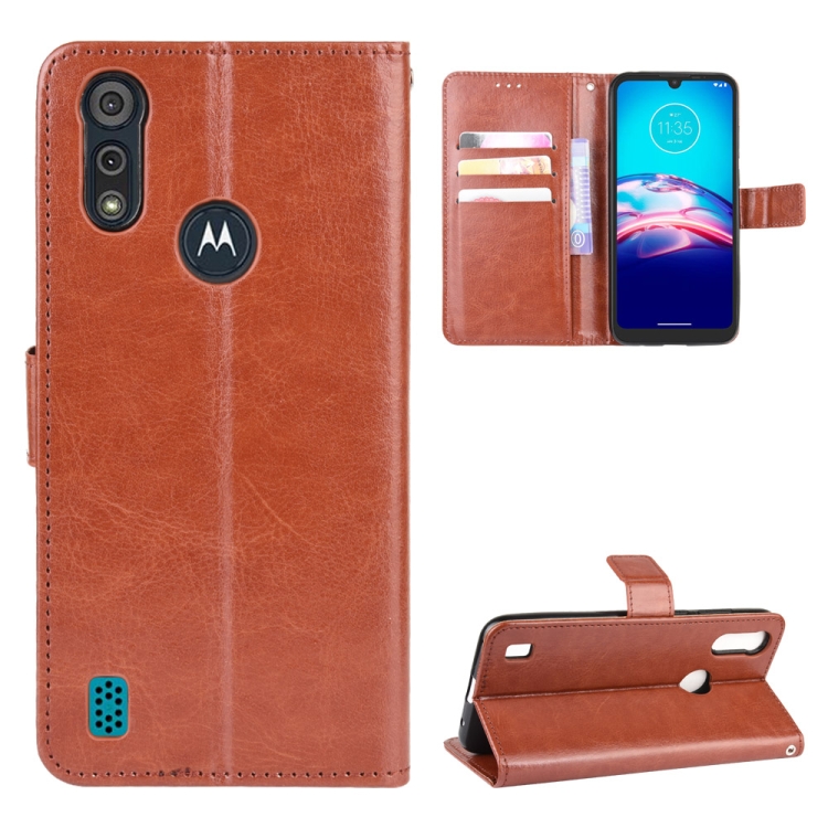 Knižkové puzdro Solid pre Motorola Moto E6i / E6s - hnedé
