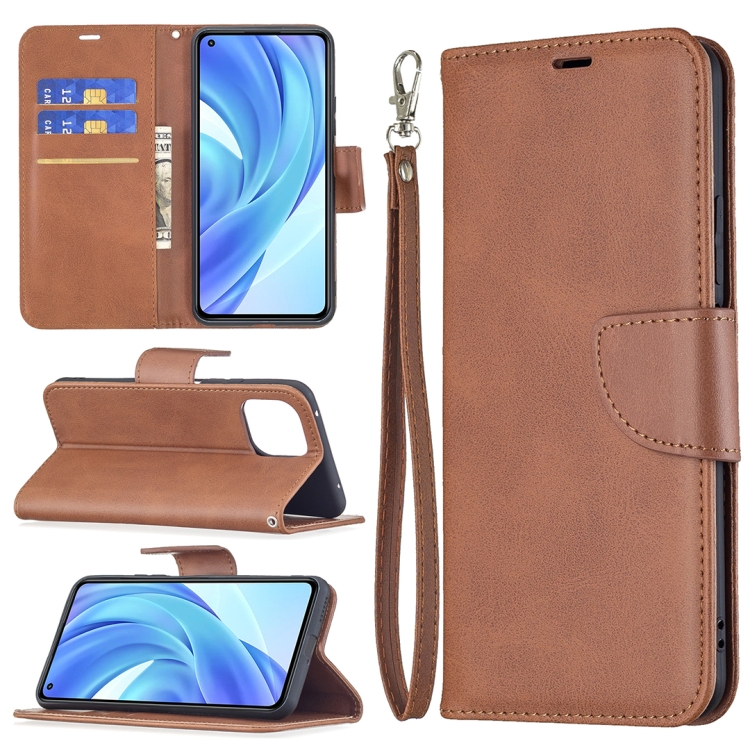9D SKLO + PUZDRO 2v1 pre Xiaomi Mi 11 Lite 4G / 5G - Knižkové Lambskin hnedé