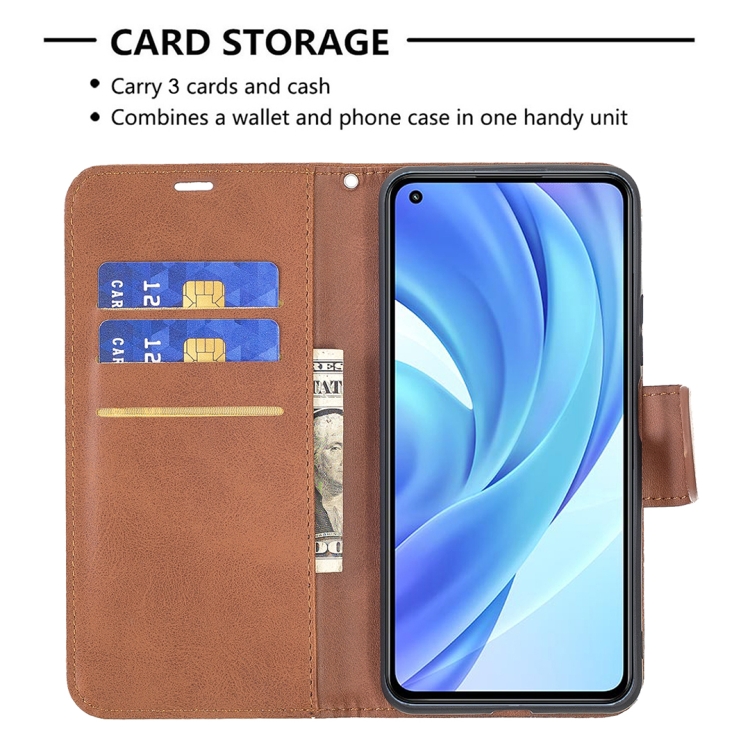 Knížkove puzdro pre Xiaomi Mi 11 Lite 4G / 5G - Lambskin hnedé