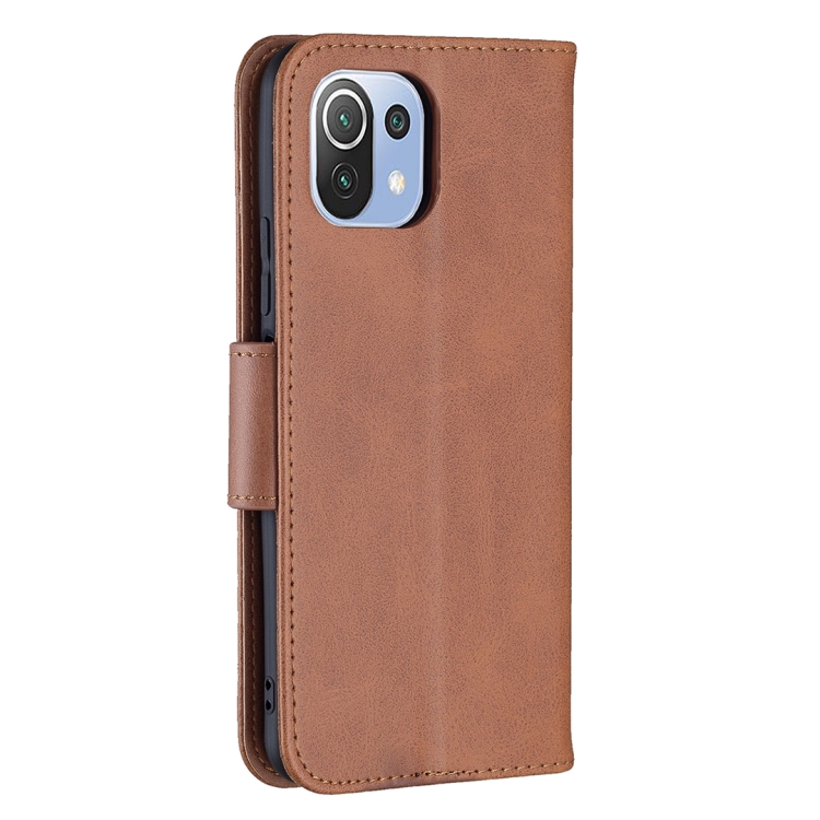 Knížkove puzdro pre Xiaomi Mi 11 Lite 4G / 5G - Lambskin hnedé