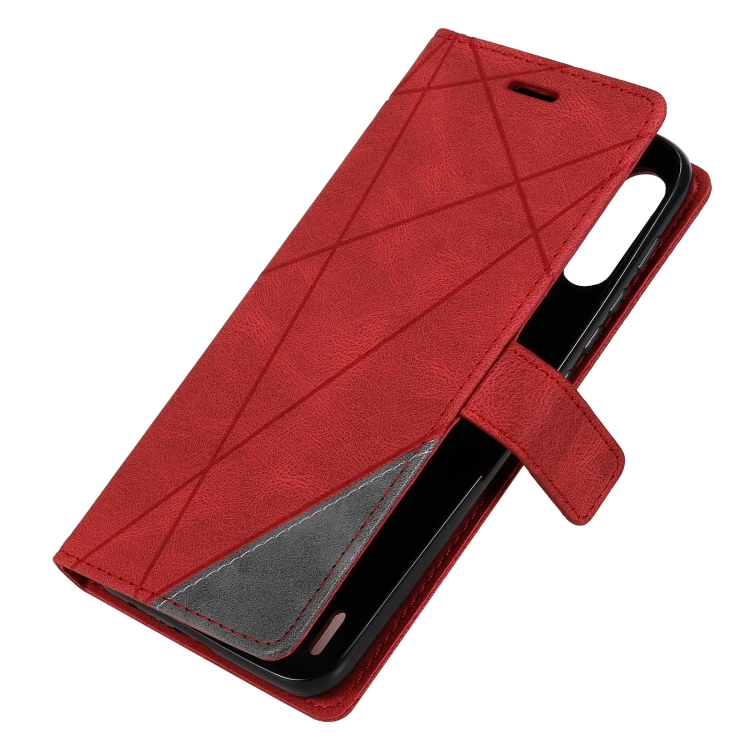 Knižkové puzdro Splicing pre Motorola Moto E7 Power - červené