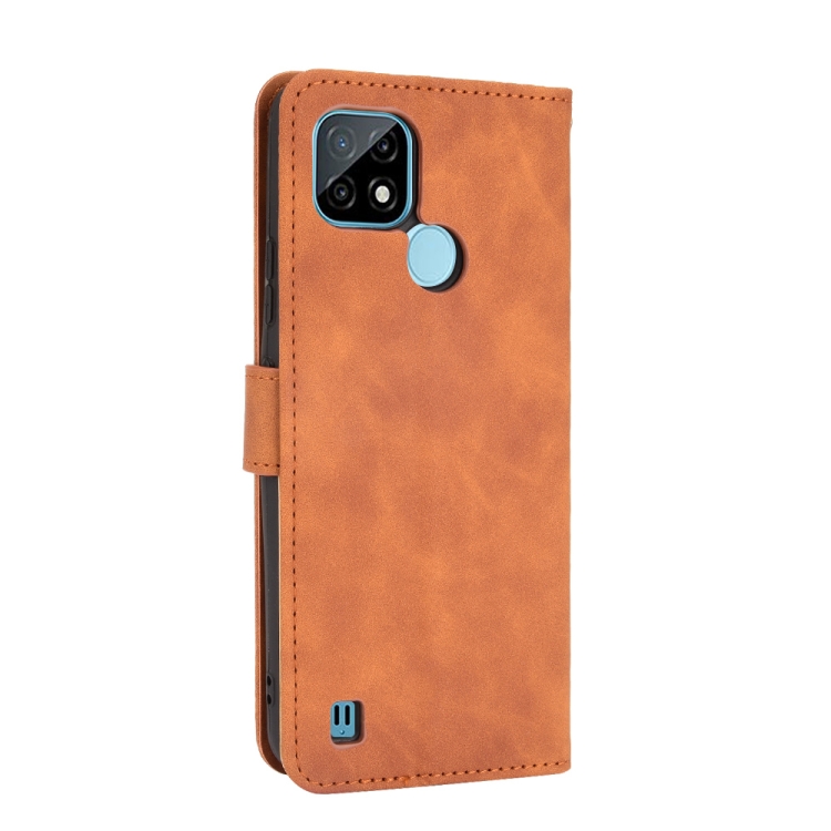 9D SKLO + PUZDRO 2v1 pre Realme C21 - Knižkové Solid hnedé